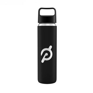 Peloton Glass Bottle Water with Black Silicone Sleeve
